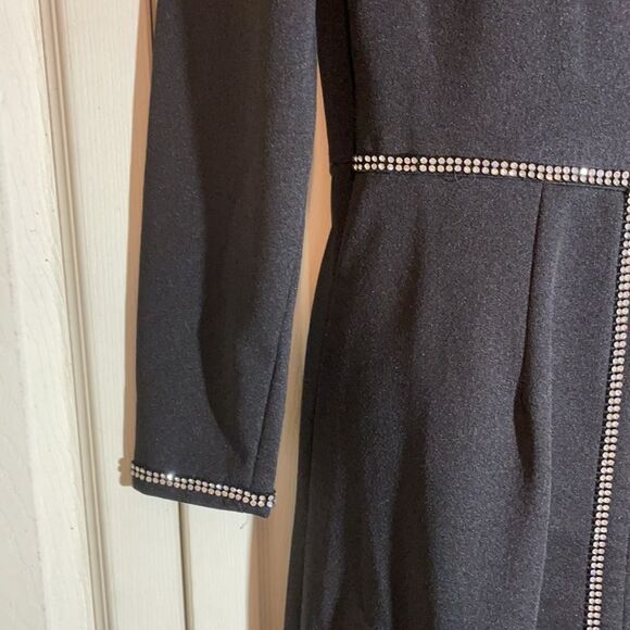 Vintage 1970s Black Maxi Dress Rhinestones Goth Witchy Vibes Small - Picture 7 of 16